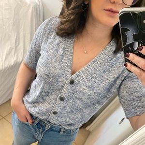 Banana Republic Short-Sleeve Light Blue Sweater